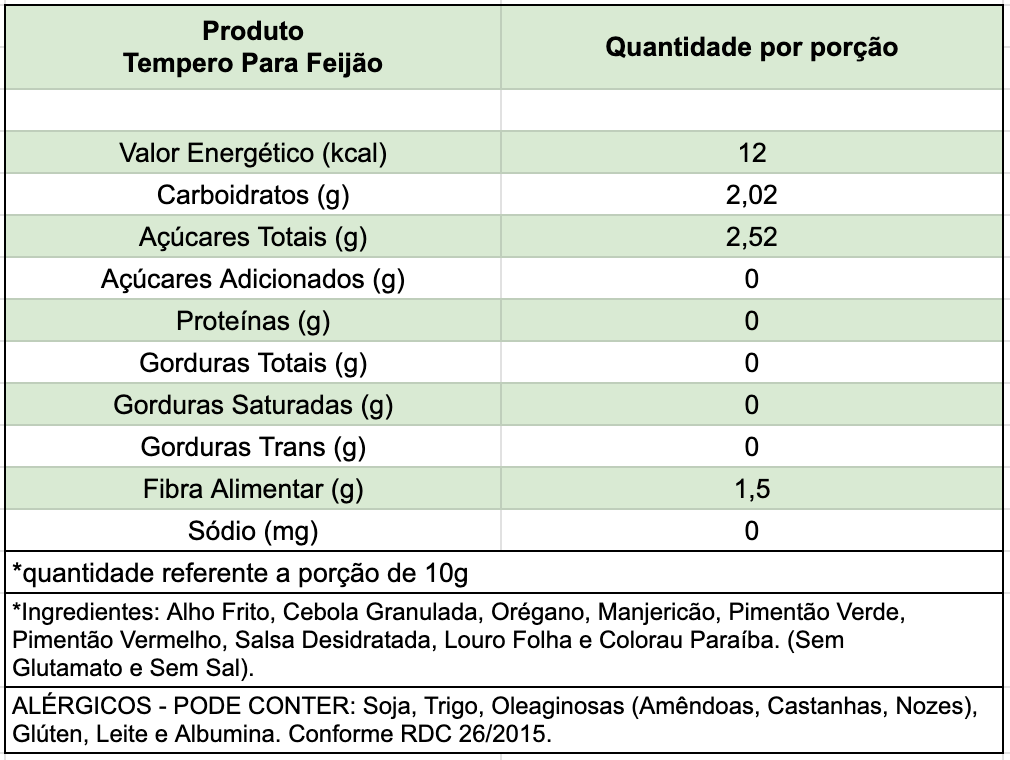 Tempero Feijão Gourmet FIT